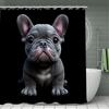 Cute French Bulldog Dog Shower Curtain Waterproof Bathroom Decor Funny Pet Lover Gift Idea
