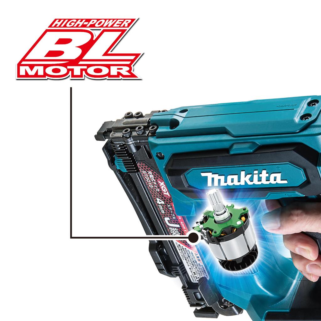 Makita 4mm Rechargeable 40V Max with 2 and ST001GRDX Tacker, 2.5Ah, Batteries, Charger, Case,