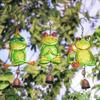 Yoga Frog Wind Chimes Vintage Iron Art Decorative Wind Chime Funny Frogs Statues Hanging Ornament for Home Garden Decoration