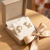 Exquisite Design Fish Tail Earrings Zircon Fish Tail Stud Earrings Pearl Crystal Earrings  Commute