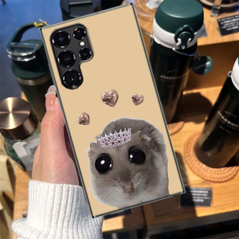 Funny Sad Hamster Meme Cases Phone Case for Samsung Galaxy S26 Ultra S25 Edge S24 S23 FE S21 Plus S20 S22 S10 Cover TPU Capa She