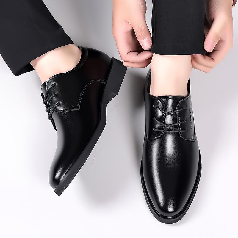 Fashion New Leather Men Oxfords Shoes All-match Lace Up Italian Mens Casual Shoes Versatile Formal Dress Footwear Business Derby Shoes