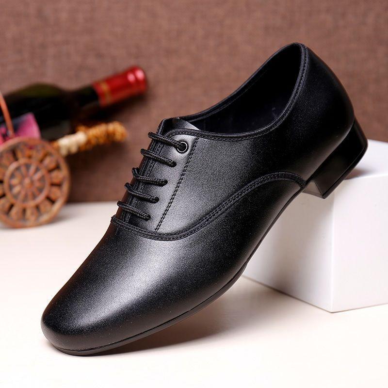 Neue Leder Herren Modern Dance Schuhe Erwachsene Tanzschuhe Rindsleder Nationalstandard Modern Social Verschleißfest Square Dance Schuhe