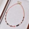Women's Luxurious Pink Crystal Beads & Natural Stone Clavicle Necklace