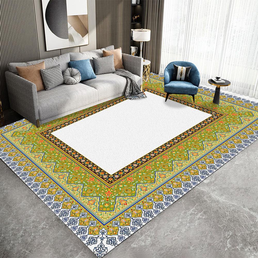 Traditional Pattern Carpet Mat Rug Ornate Border Classic Elegant Vintage Design Home Decoration Living Room Bedroom Floor Mat
