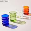 Ceașcă de sticlă creativă Pahar termorezistent Vase pentru băutură Ceai Suc Lapte Cana de cafea Pahare de apă pentru acasă Cană Ripple 250 ml