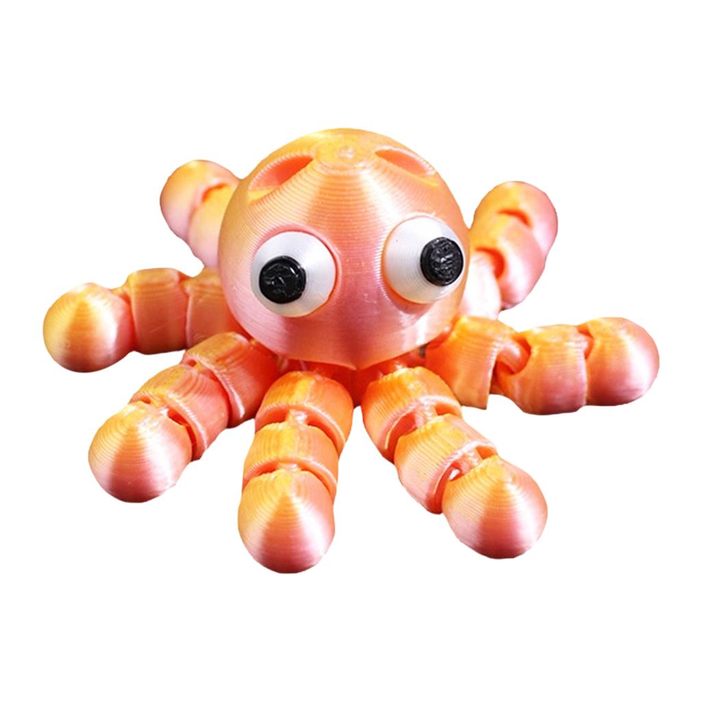 3D Printed Ornaments That Can Be Hung Backpacks Or School Bags; Squid And With Movable Joints.