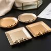 Decorative Bow Resin Jewelry Tray Matte Gold Ring Dish Trinket Holder Vintage Style Storage Organizer for Rings Earrings Necklaces Hairpins Gift