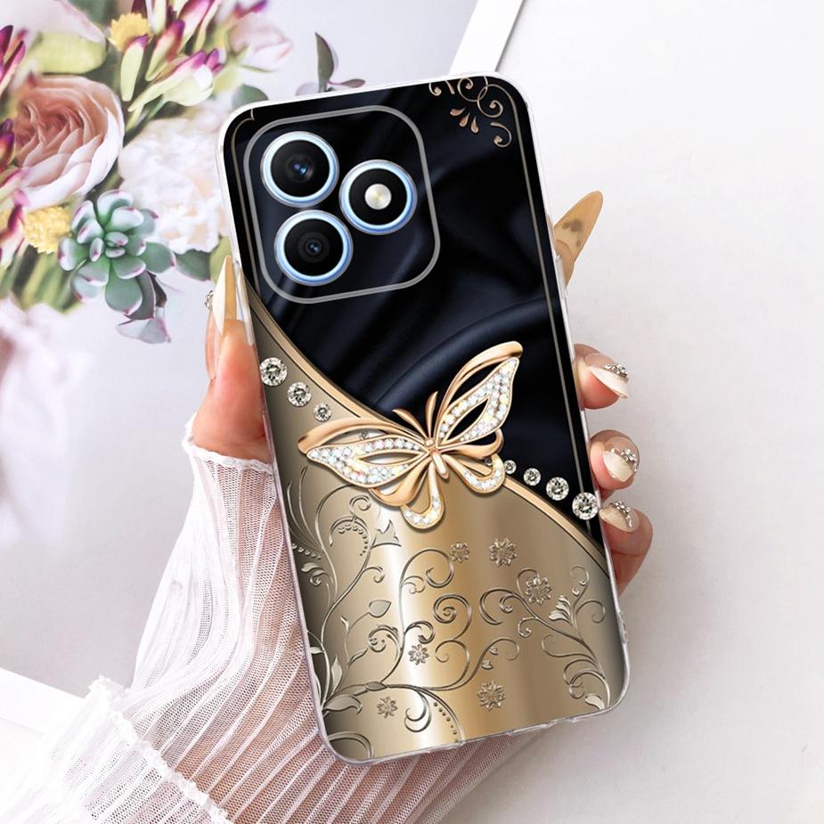 For Honor X8d 4G Case Beautiful Girl Peacock Painted Cover Soft Silicone Phone Case For Honor X8d X 8d HonorX8d 4G Fundas Bumper
