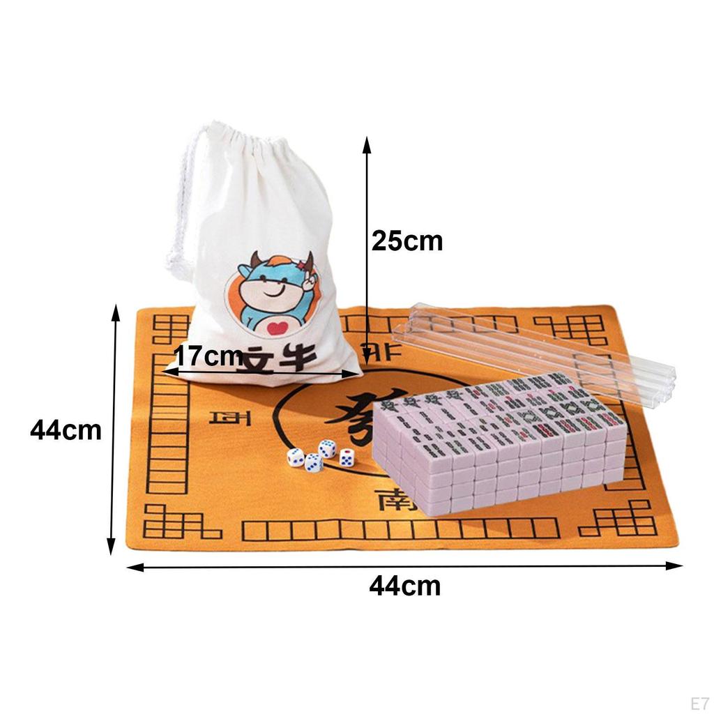 Chinese Mini Mahjong Set with Carrying Bag , 144 Tiles, Tiles for Party