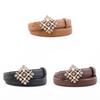 Female Leather Belt With Water Drilled Embellishments For Casual Wear And Dresses