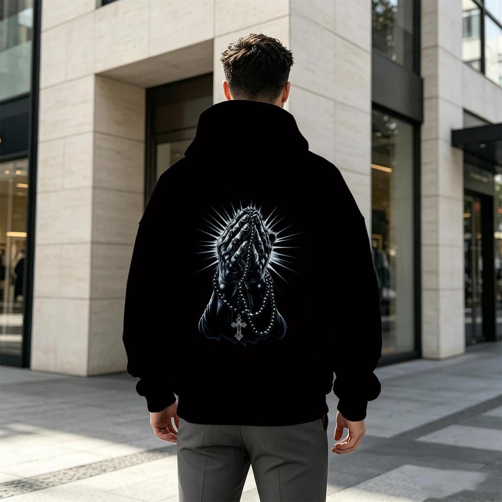Men's 2D Graphic Hoodie, Breathable Comfort Fabric, Trendy Casual Versatile Sweatshirt for Daily Outings & Halloween