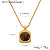 French Minimalist Titanium Steel Pendant Necklace & Water Drop Earring Set for Women