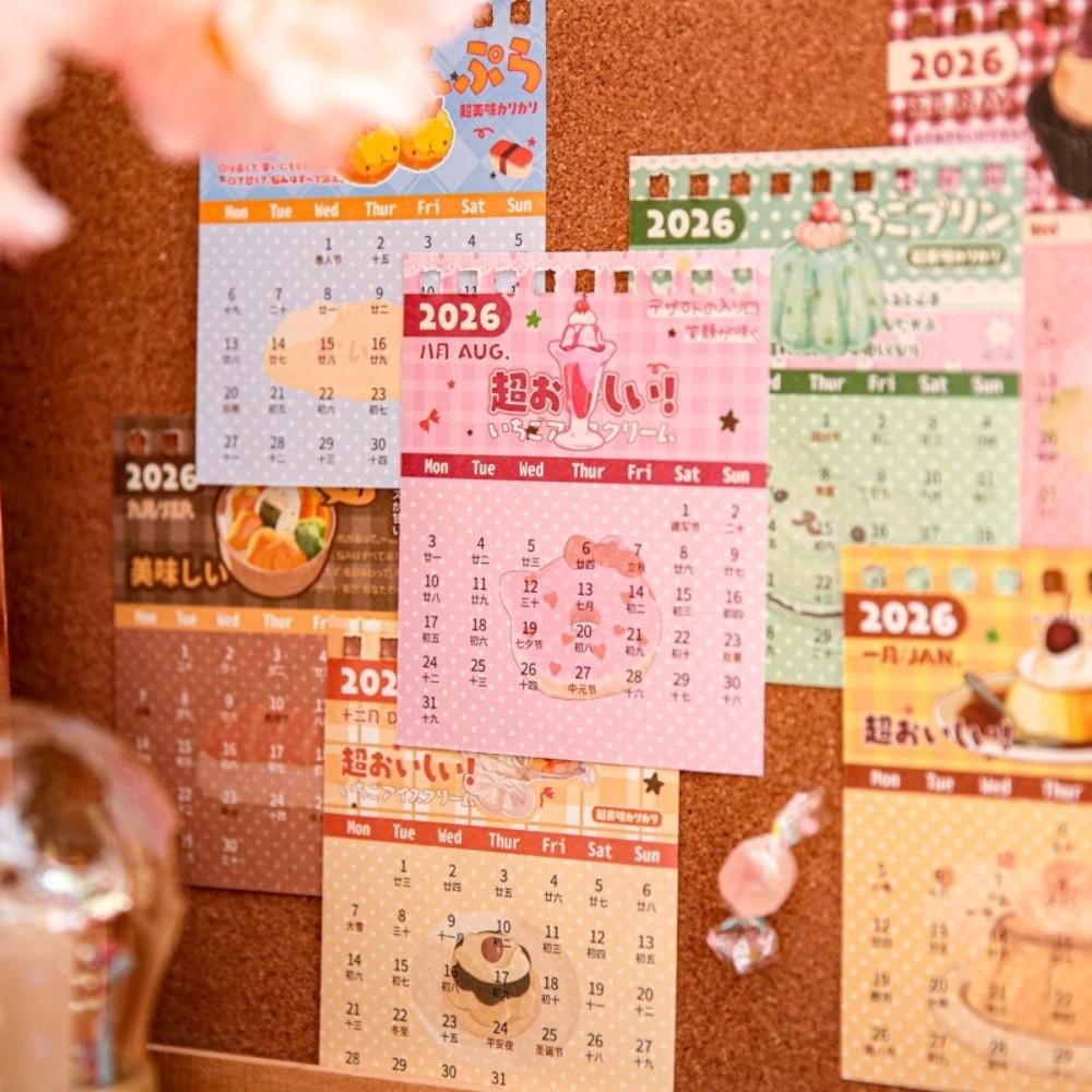Small Size Desktop Calendar Creative Design Cute Style Mini Calendar Date Display Coil Binding Coil Calendar Office Use
