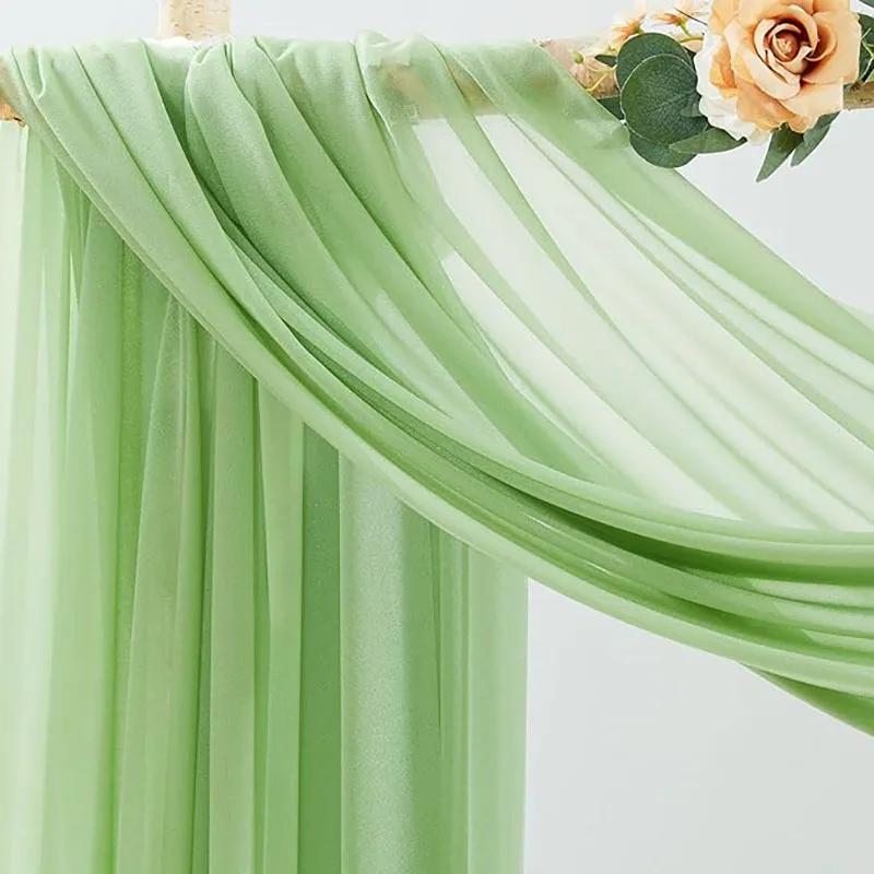 3Pack Set Wedding Arch Drape Fabric Sheer Chiffon Tulle Curtain Draping Backdrop Party Supplies Home Drapery Ceremony Decoration