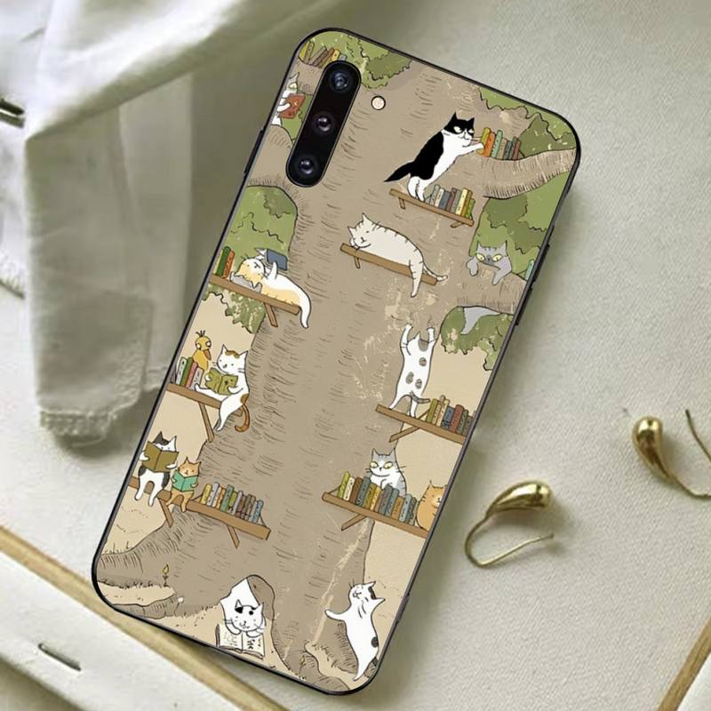 Japanese Cat Phone Case For Samsung A 13 21 30 31 32 51 52 53 70 for Huawei Honor 50 60 70 for OPPO Vivo