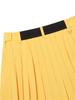 WIDEANGLE To Asymmetrical Double Pleated Culotte Shorts L_Yellow