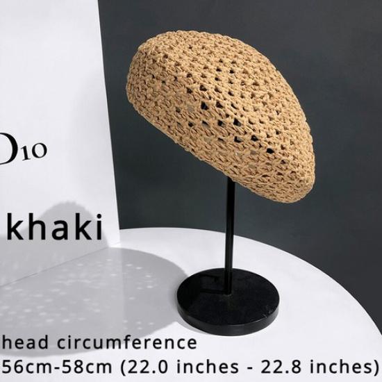 Женская вязаная крючком шапка-бини Повседневная берет-коса Шляпа Ажурная Художник Ретро