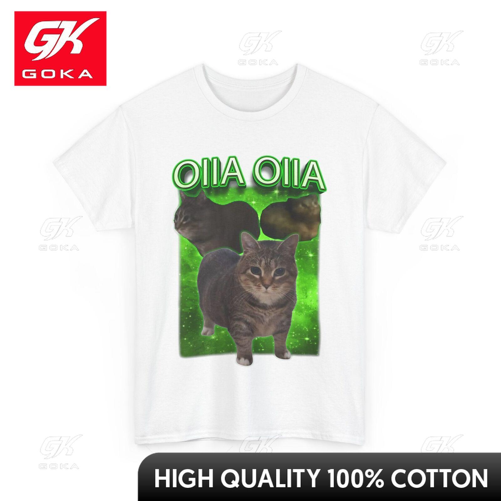 Oiia Oiia Spinning Cat Meme Shirt Cat Meme Funny Shirt Graphic Comfort Fit Playful All Cotton Weekend Outfit Tee O Neck S