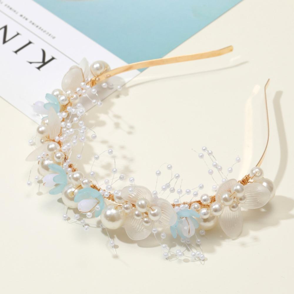 Sweet Style Flower Garland Headband Simple Design Bride Wedding Crown Beaded Headpiece Children