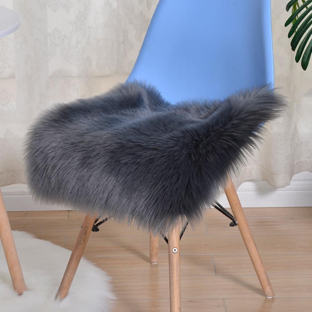Home Decor Non Slip Plush Seat Pads Square Thickened Plush Cushion Breathable Warm Chair Pad Home