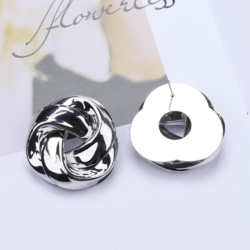 Fashion Vintage Metal Twisted Stud Earrings For Women Charm Gold Silver Color Charmer Spiral Whirlpool Earrings Jewelry Gifts