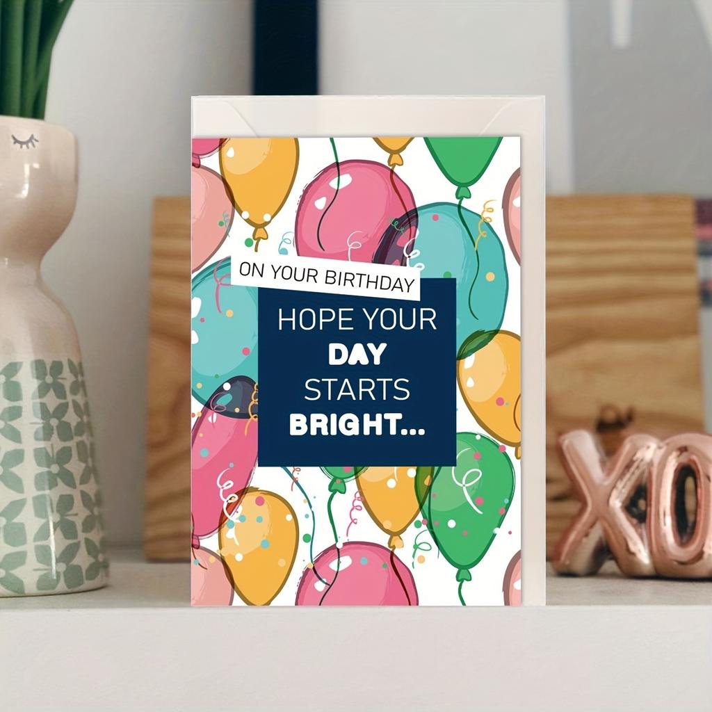 Creative Birthday Card Set (24pcs) – 12 Envelopes, Blessing Stamping Cards & Blank Sticky Notes for Parties