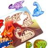 Children's cartoon animal three-dimensional puzzle dinosaur pairing buckle puzzle puzzle early education wooden toy