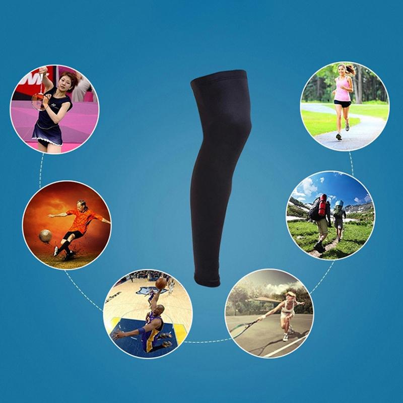 1Pcs Full Leg Sleeves Long Compression Leg Sleeve Knee Sleeves Protect Leg, For Man Women Basketball Cycling Football Running