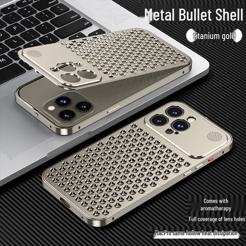 Cross-border Compatible Aroma Cooling Aluminum iPhone Case for 14/15/16/17 Pro Max