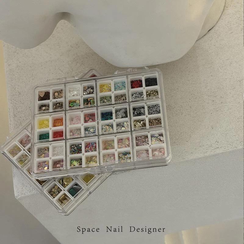 24/36/48Grids Nail Decoration Accessories Storage Box Transparent Jewelry Earrings Display Box Storage Container