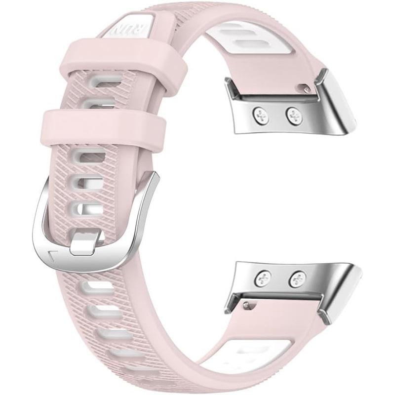 Silicone Strap for Garmin Swim 2 Watch Band for Garmin Forerunner 45 45s Replace Band Bracelet Two Tone Belt, Metal Connectors
