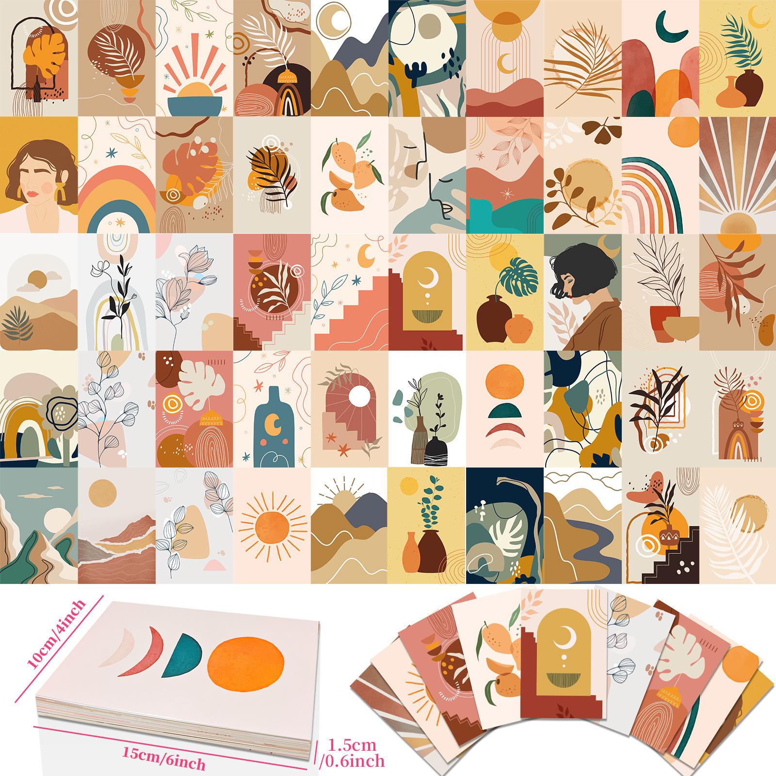 

50 настенных открыток в стиле бохо, спальня, спальня, декоративная живопись, ниша, абстрактное искусство, стена T01041441-Wall card-BOHO wind 50