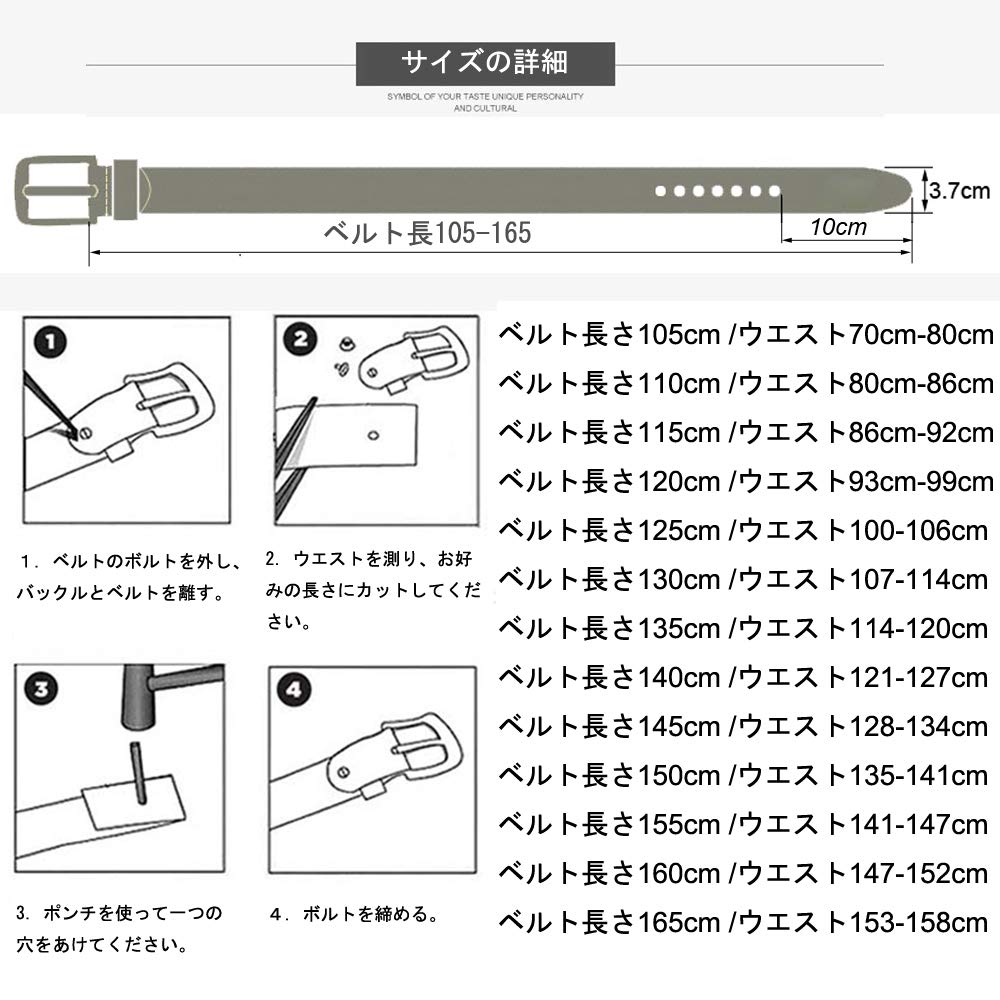 JingHao Genuine Leather Plus Size Casual Jeans Business Work Brown Length Belt Length Aa10 Men's Belt, Belt, Belt, Belt, & Black, 105cm-165cm (31"-33"