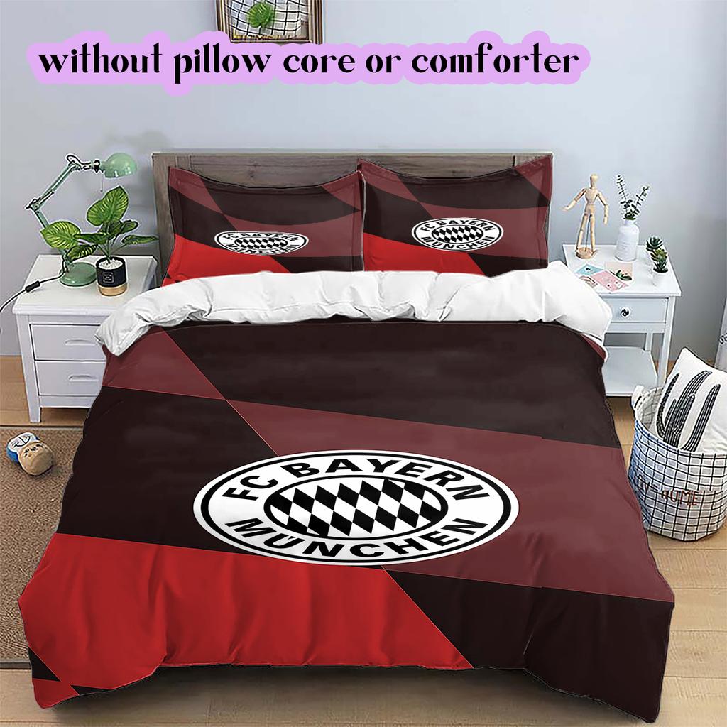 FC Bayern München Patroon Beddengoed Dekbed Set Dekbedovertrek Kussensloop Huisdecoratie Verjaardagscadeau (1 dekbedovertrek + 2 kussenslopen, zonder binnenkussen)