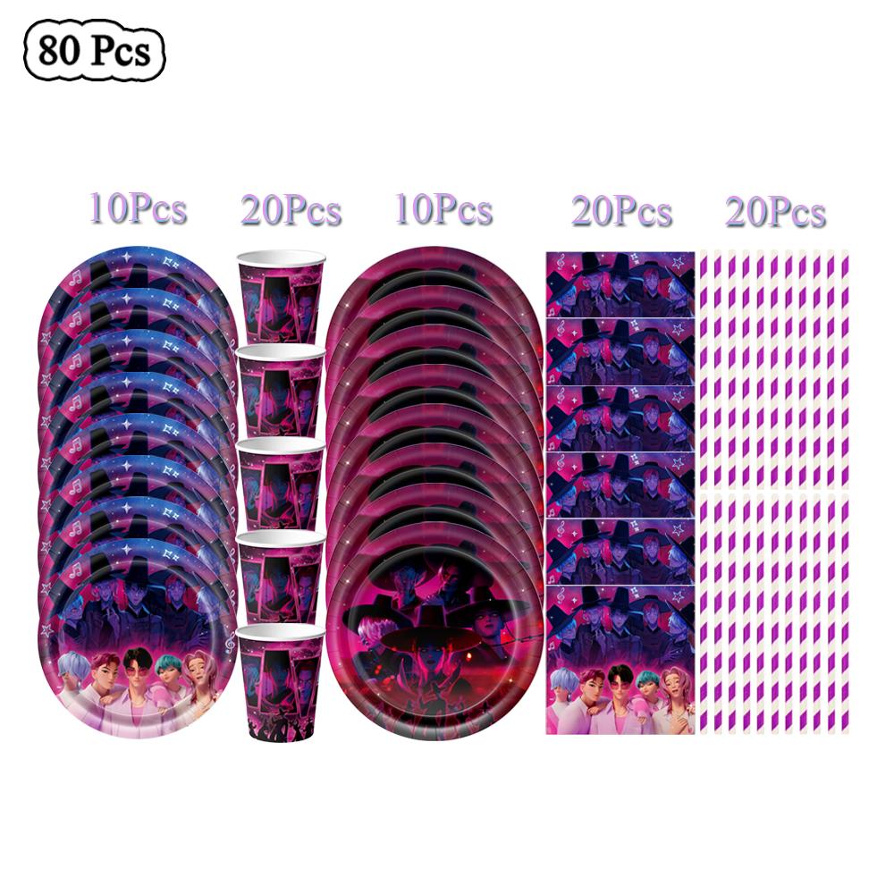 Idol Boy Kpops Demoni Vânător Petrecere de Ziua Decor Veselă De Unică Folosință Față de Masă Pahar Farfurie Balon Petrecere Baby Shower Consumabile