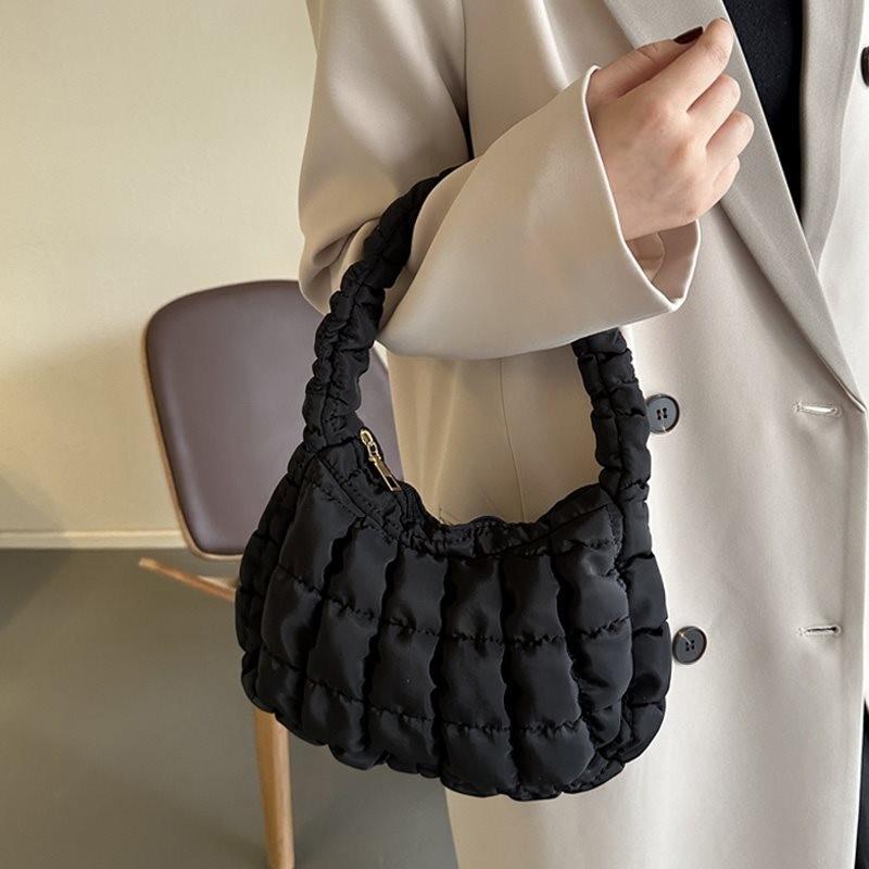 Stylish Soft Shell Multi-color Large Handbag Featuring Pleated Cloud Tote Style Ideal For Everyday Use