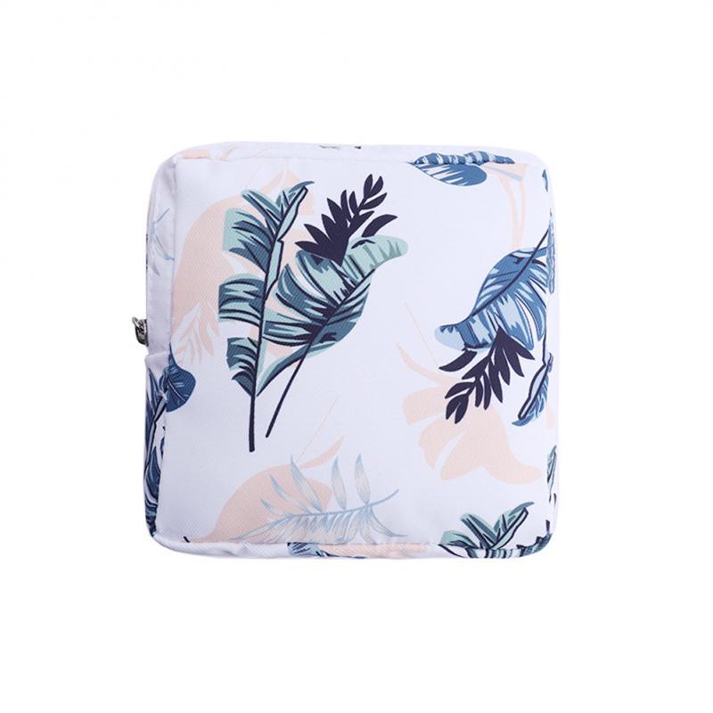 Women Portable Sanitary Napkin Tampon Storage Bag Cotton Travel Makeup Storage Bag Literary Zipper Coin Purse Sundries Storage