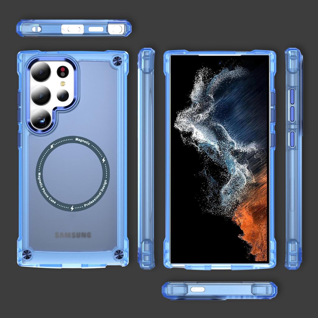 For Samsung Galaxy S25 Ultra Case Skin Touch TPU+PC Phone Cover Compatible with MagSafe