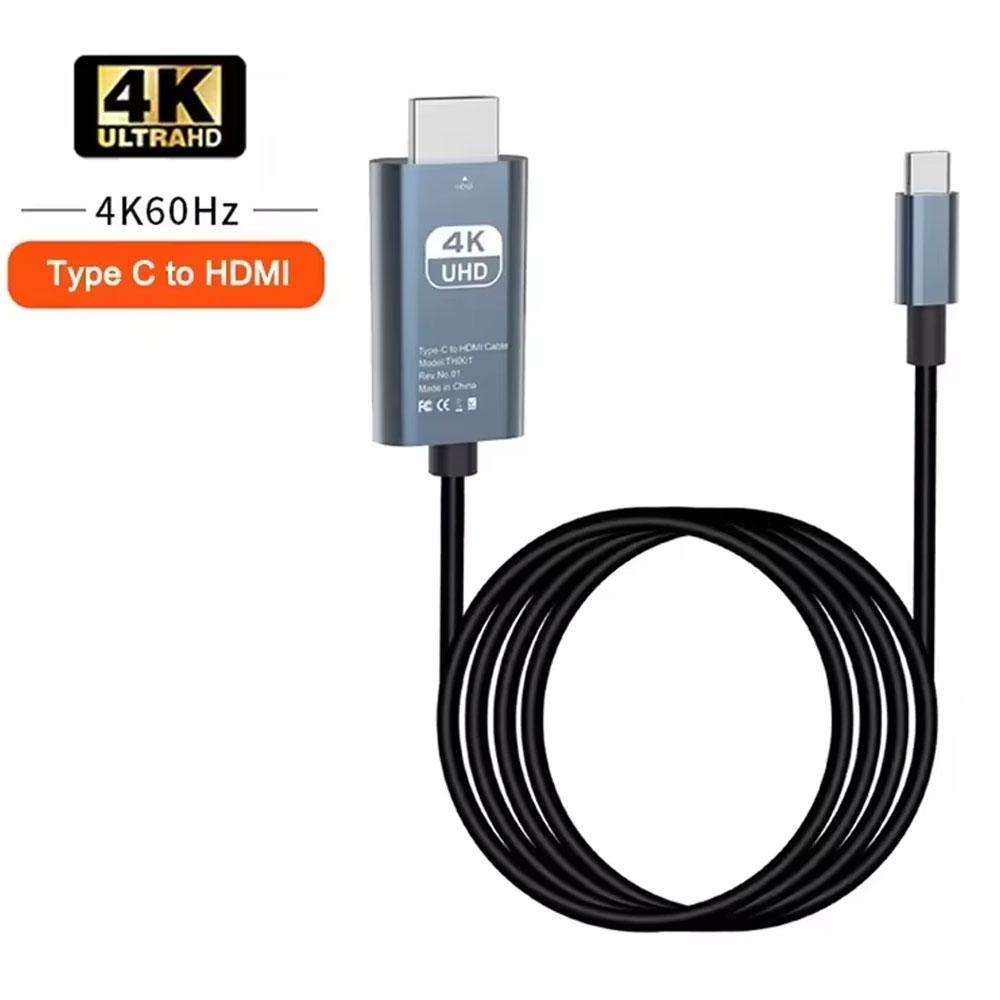 4K 60Hz USB C to HDMI Cable Type C Adapter HDTV Converter Cable for iPhone 15 TV Converter MacBook Air iPad Samsung Laptop