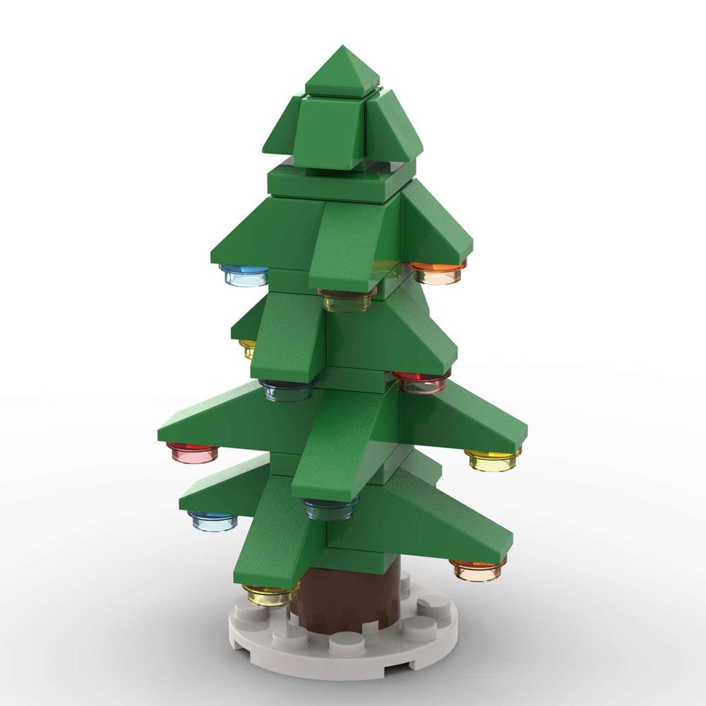 Compatible Christmas Sleigh Santa Husky Mosaic Small Particle Building Block Toy