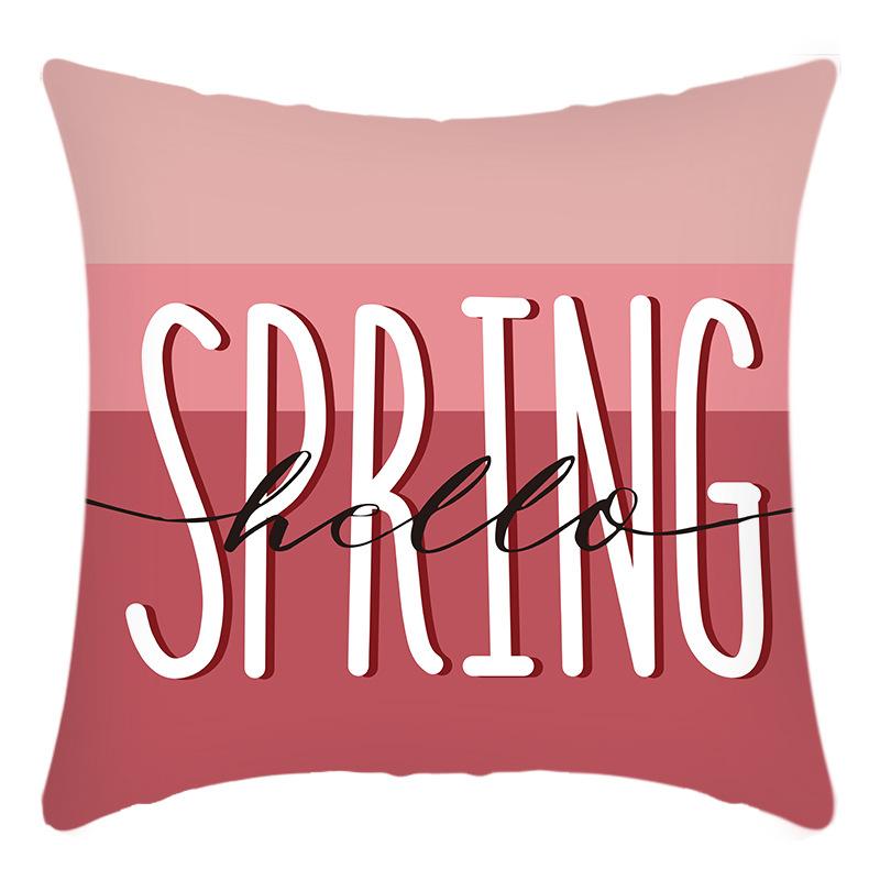 Fashionable Spring Flower Spring Elements Pillow Cover Linen Flower Cushion Pillow Cover