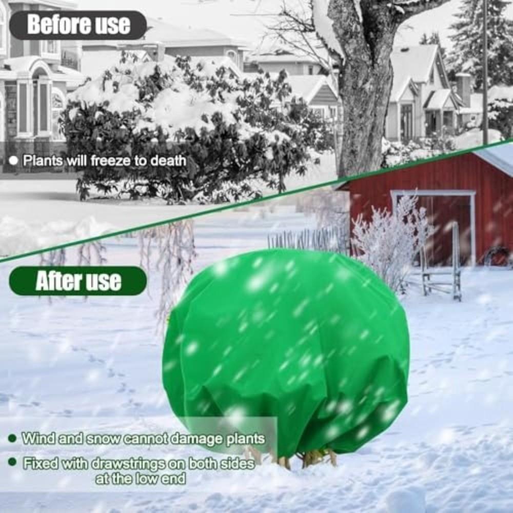 Drawstring Closure Tree Freeze Protection Round Shape Frost Blanket  Outdoor Use
