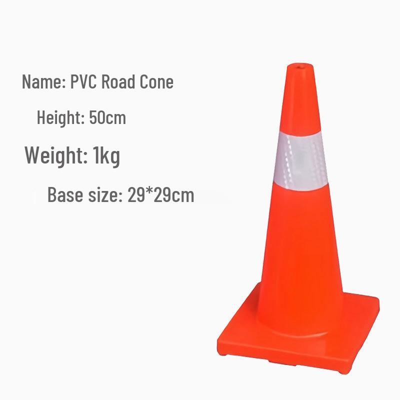 Reflective Red PVC Traffic Cone - Road Safety Warning Barrier