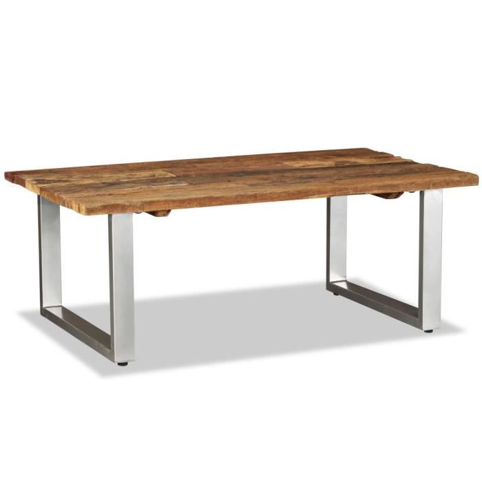 VidaXL Table basse Bois de récupération massif 100 x 60 x 38 cm