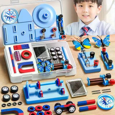 Set 1 Educational Experiment With Bar Ring Horseshoe U Shape Magnets And Compass Stem Physics Science Magnet Kit For Kids