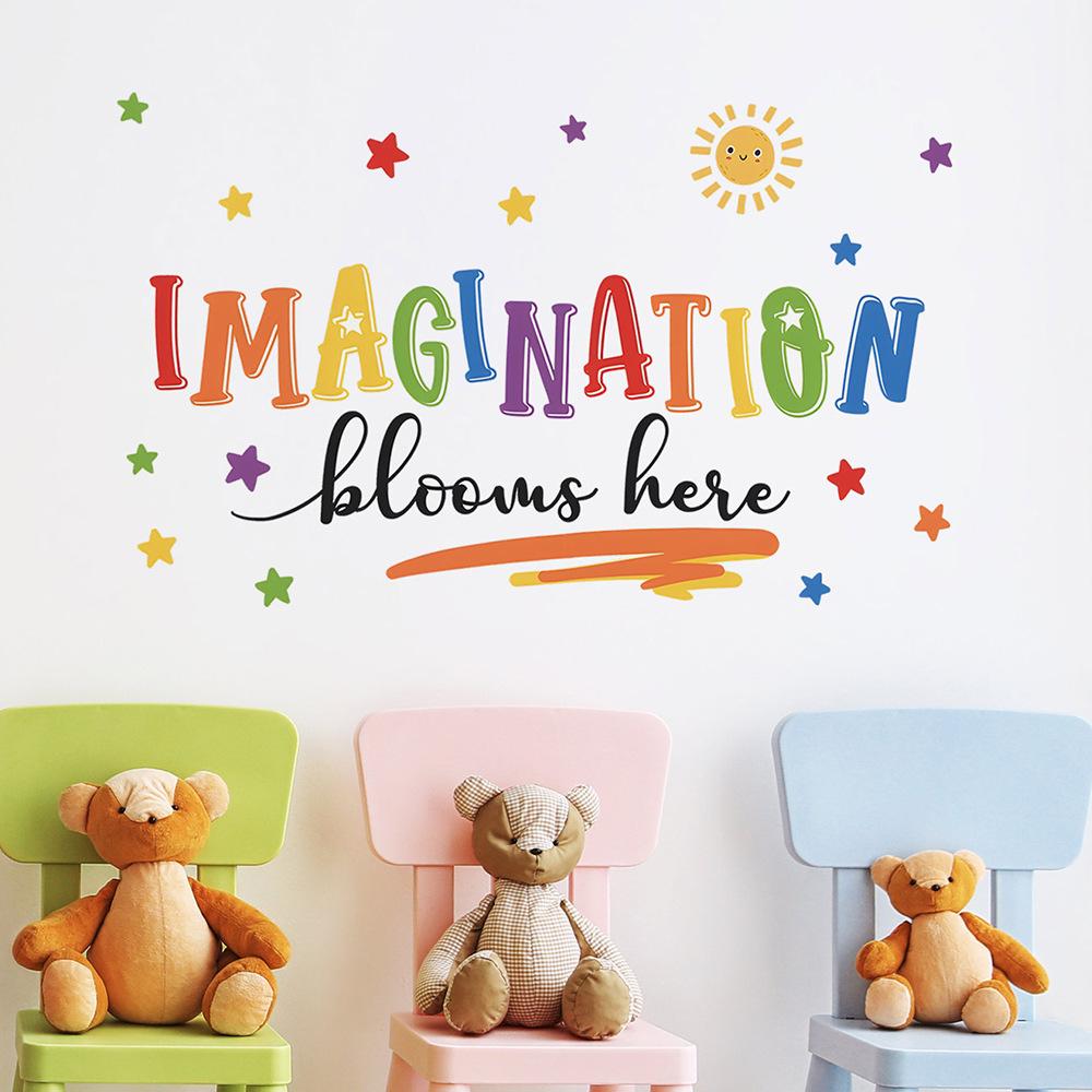 English Slogan Classroom Background Wall Beautification and Decoration Wall Stickers