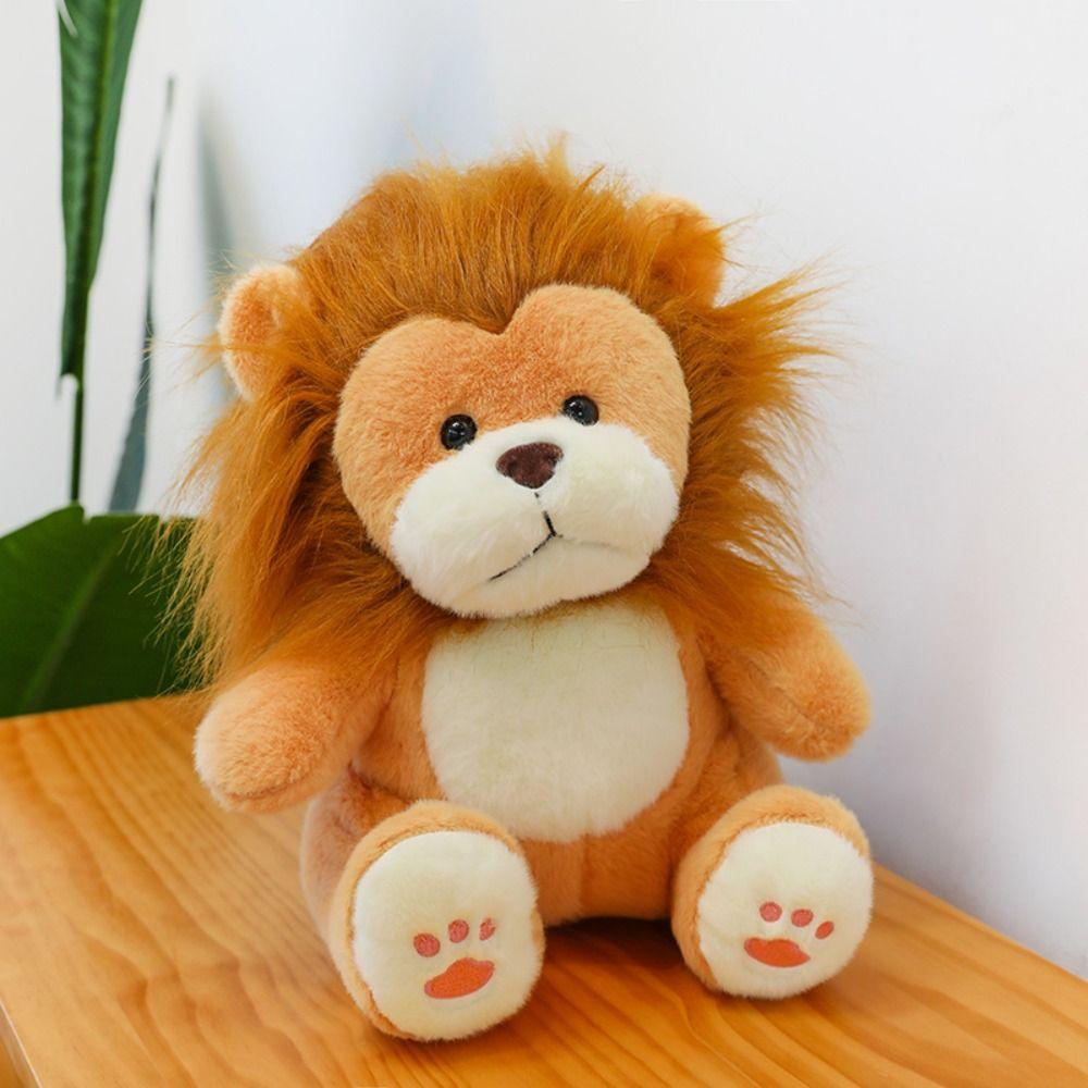 

Soft Stuffed Lifelike Lion Doll PP Cotton Forest Animals Stuffed Doll Lion Plush Toys Kids Gifts 25cm