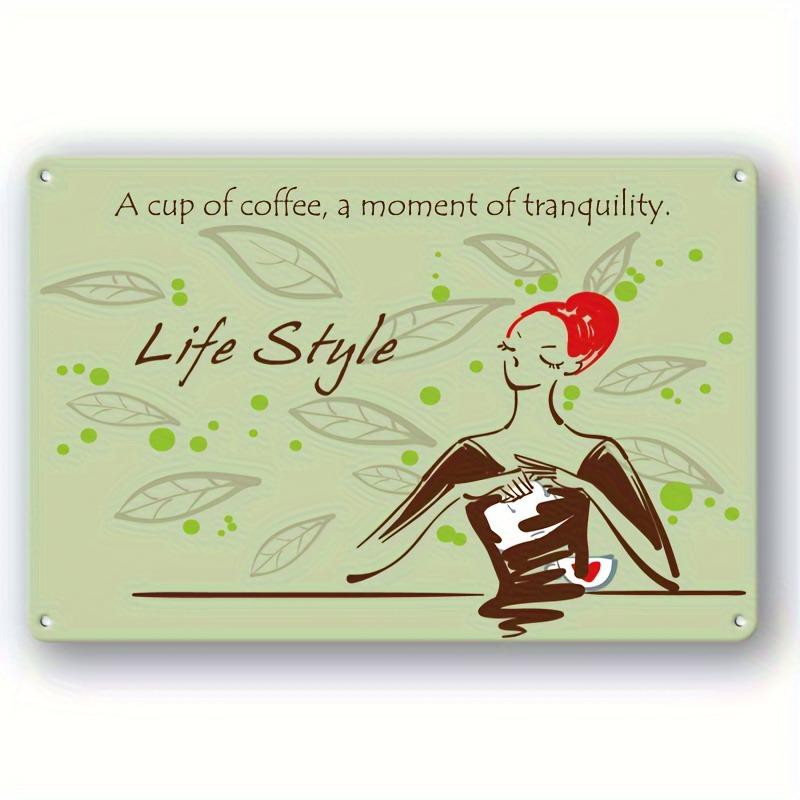 Vintage Metal Tin Poster Coffee Shop Metal Tin Signs Posters Plate Colorful Visual Effect Wall Art for Cafe Bar Club Party Decor