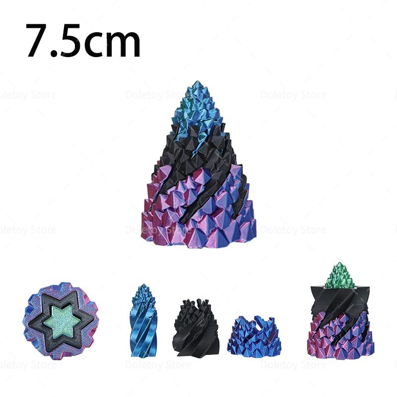 3D Printed Impossible Stone Passthrough Plaything Helix Spinning Pressure Reducing Plaything Pass Through Pyramid Vortex Thread Illusion Plaything